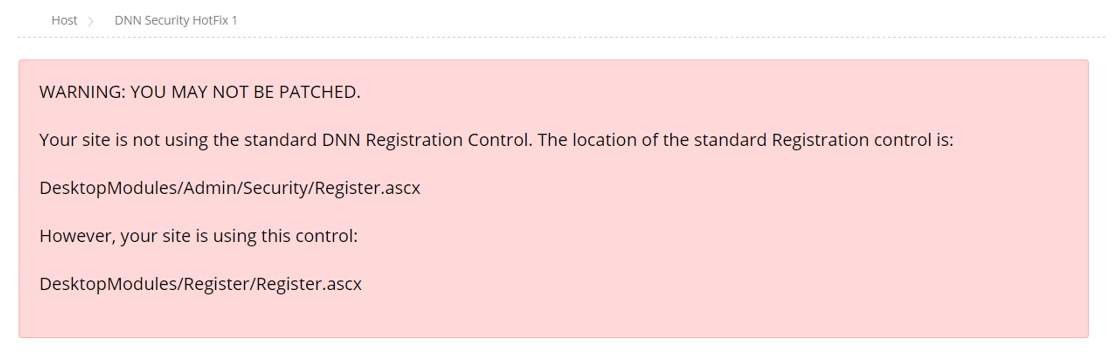 You may not be patched message 1